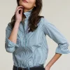 Best River Woods Groen/wit katoenen gestreepte blouse -