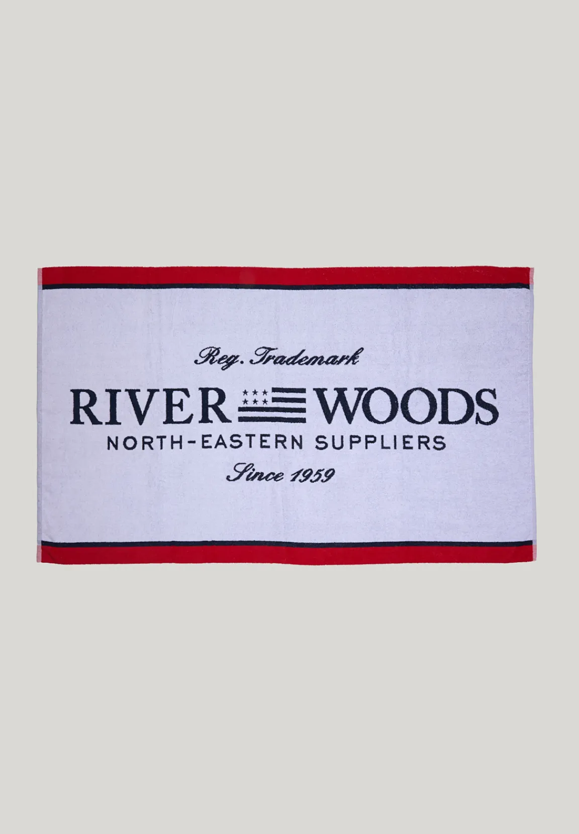 Hot River Woods Groot strandlaken in katoen wit -