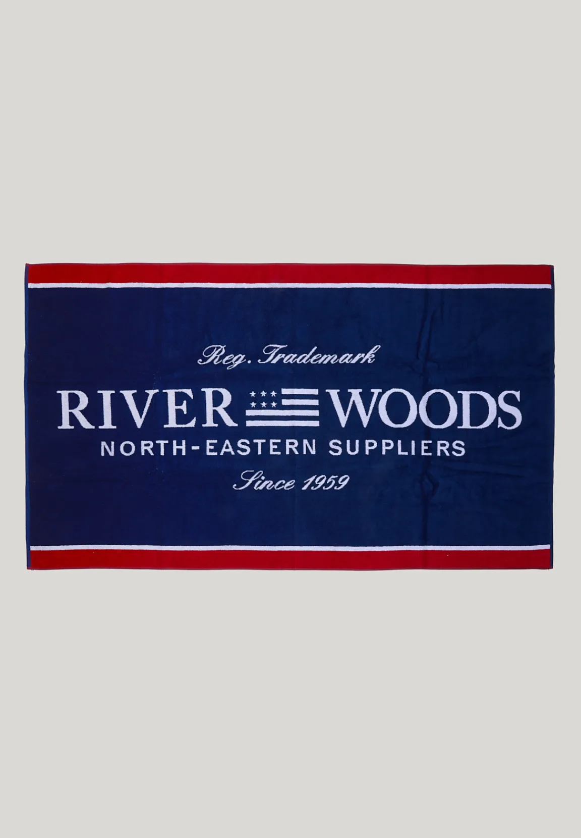 Sale River Woods Groot strandlaken in katoen blauw -