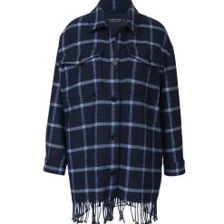 Online River Woods Jas met franjes in blauw -