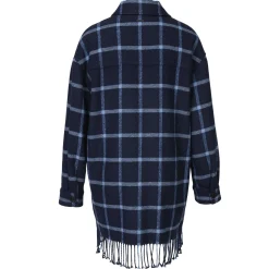 Online River Woods Jas met franjes in blauw -