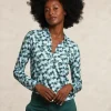Hot River Woods Jersey fantasie V-hals blouse blauw -