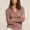 Clearance River Woods Jersey fantasie V-hals blouse rood/bruin -