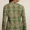 Outlet River Woods Jersey fantasie V-hals blouse kaki/bruin -