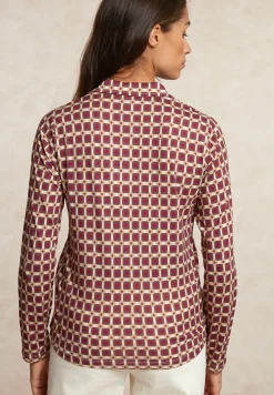 Clearance River Woods Jersey fantasie V-hals blouse rood/bruin -