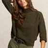 Clearance River Woods Jersey trui opstaande kraag 3/4 mouwen groen -