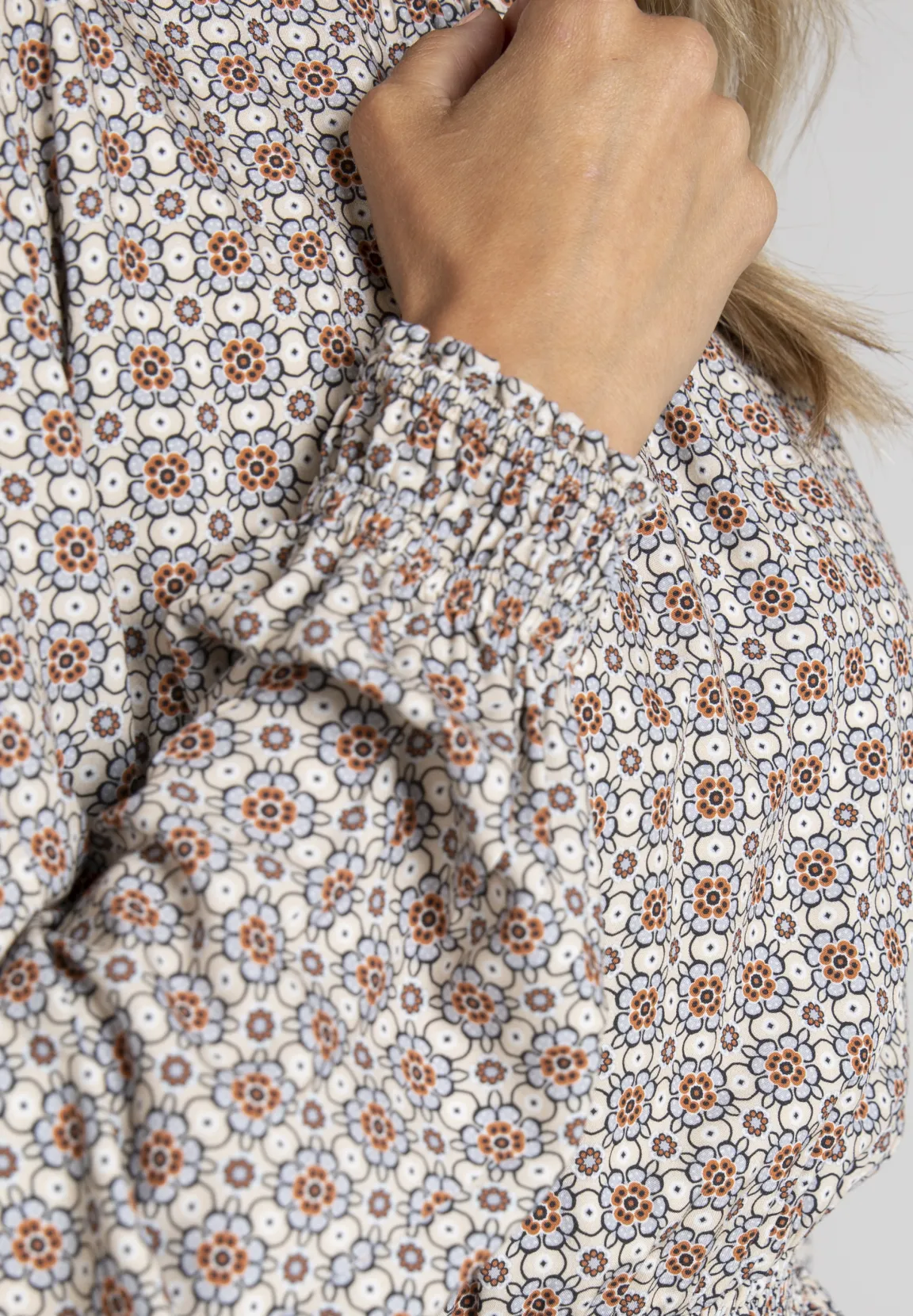 New River Woods Jurk met smokwerk in multi -