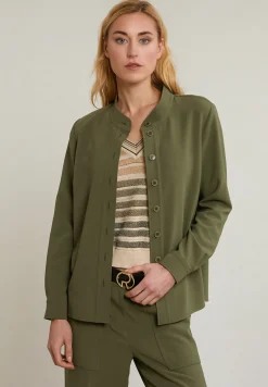 Sale River Woods Kaki geknoopte blouse lange mouwen -