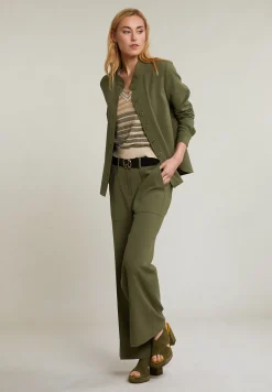 Sale River Woods Kaki geknoopte blouse lange mouwen -