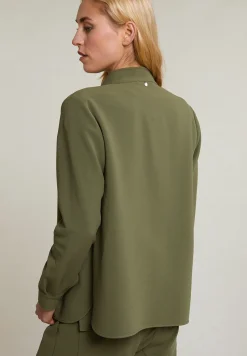 Sale River Woods Kaki geknoopte blouse lange mouwen -