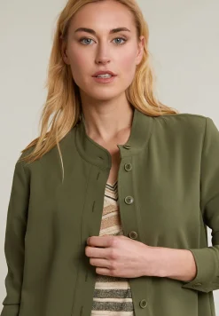Sale River Woods Kaki geknoopte blouse lange mouwen -