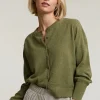 Clearance River Woods Kaki geknoopte cardigan ronde hals -