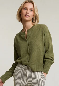 Clearance River Woods Kaki geknoopte cardigan ronde hals -