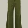 Fashion River Woods Kaki katoenen broek wijde pijpen -
