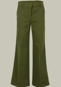 Fashion River Woods Kaki katoenen broek wijde pijpen -