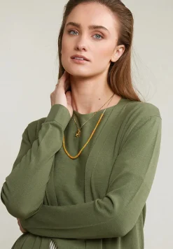 New River Woods Kaki lange cardigan lange mouwen -