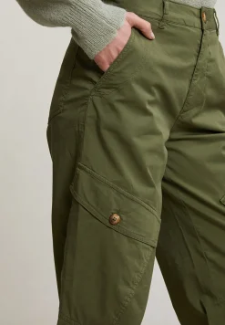 Hot River Woods Kaki stretch broek opgestikte zakken -