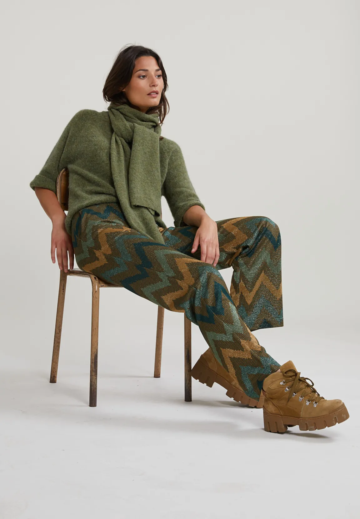 Sale River Woods Kaki/bruine lange fantasiebroek -
