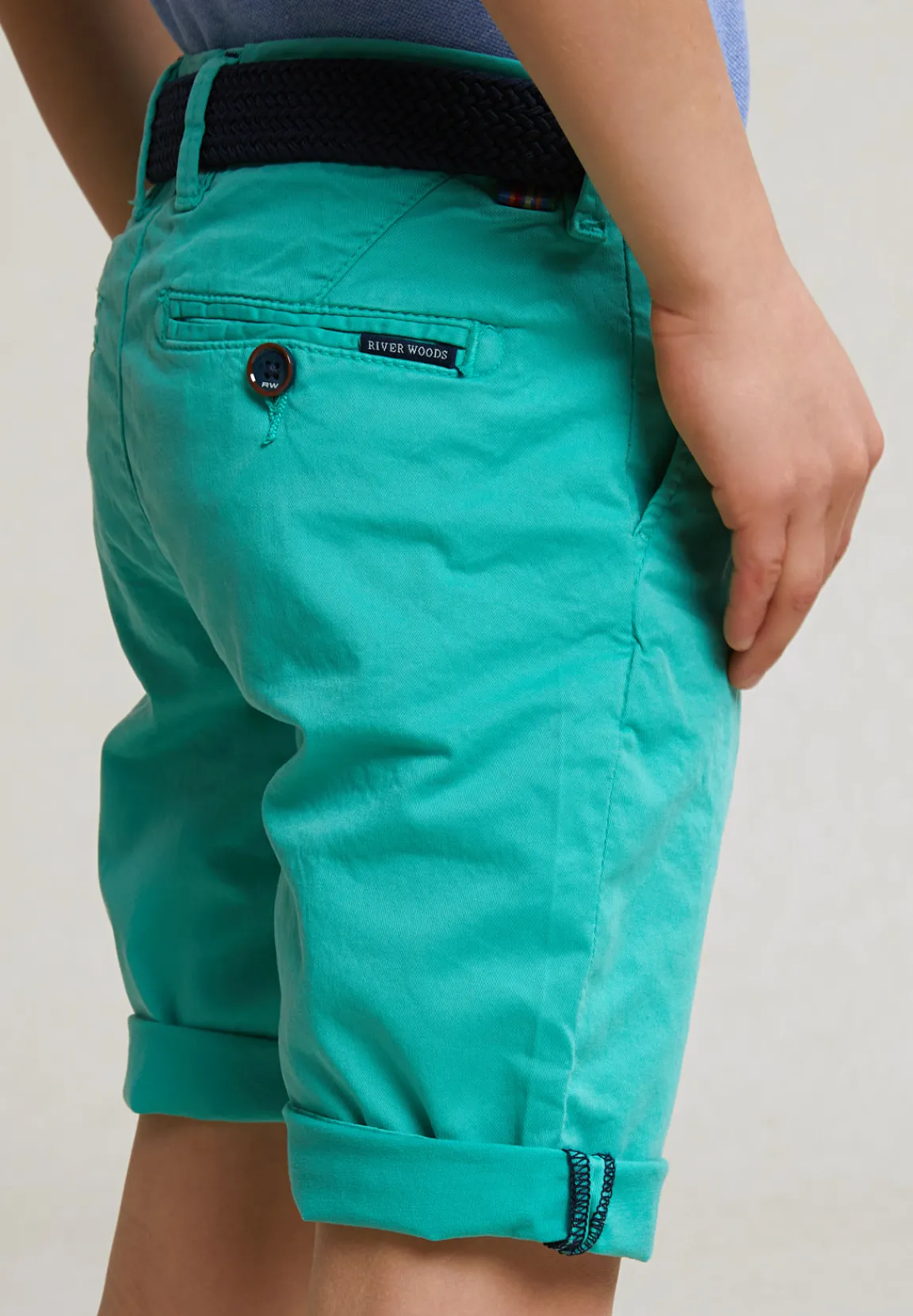 Online River Woods Katoenen basic chino short stretch moscow mule -