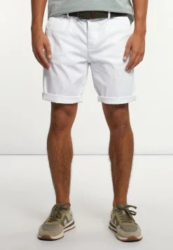 Best River Woods Katoenen basic stretch chinoshort wit -