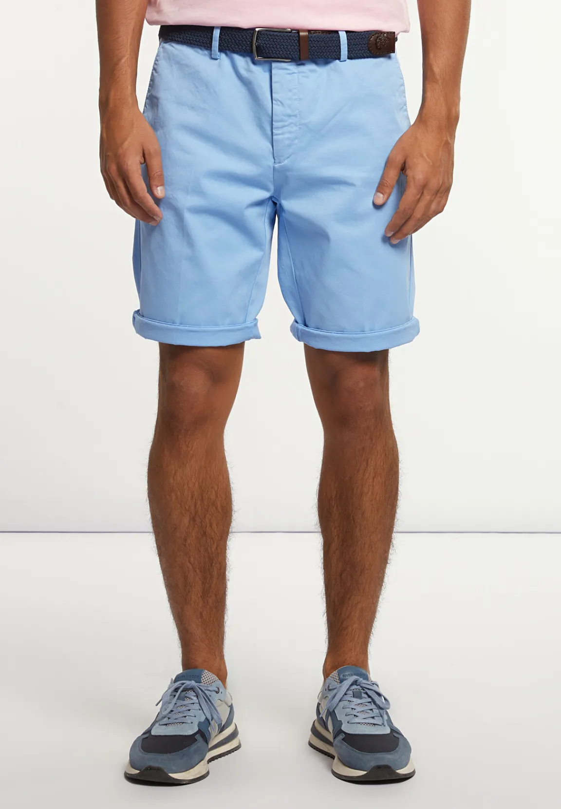 New River Woods Katoenen basic stretch chinoshort porcelaine -