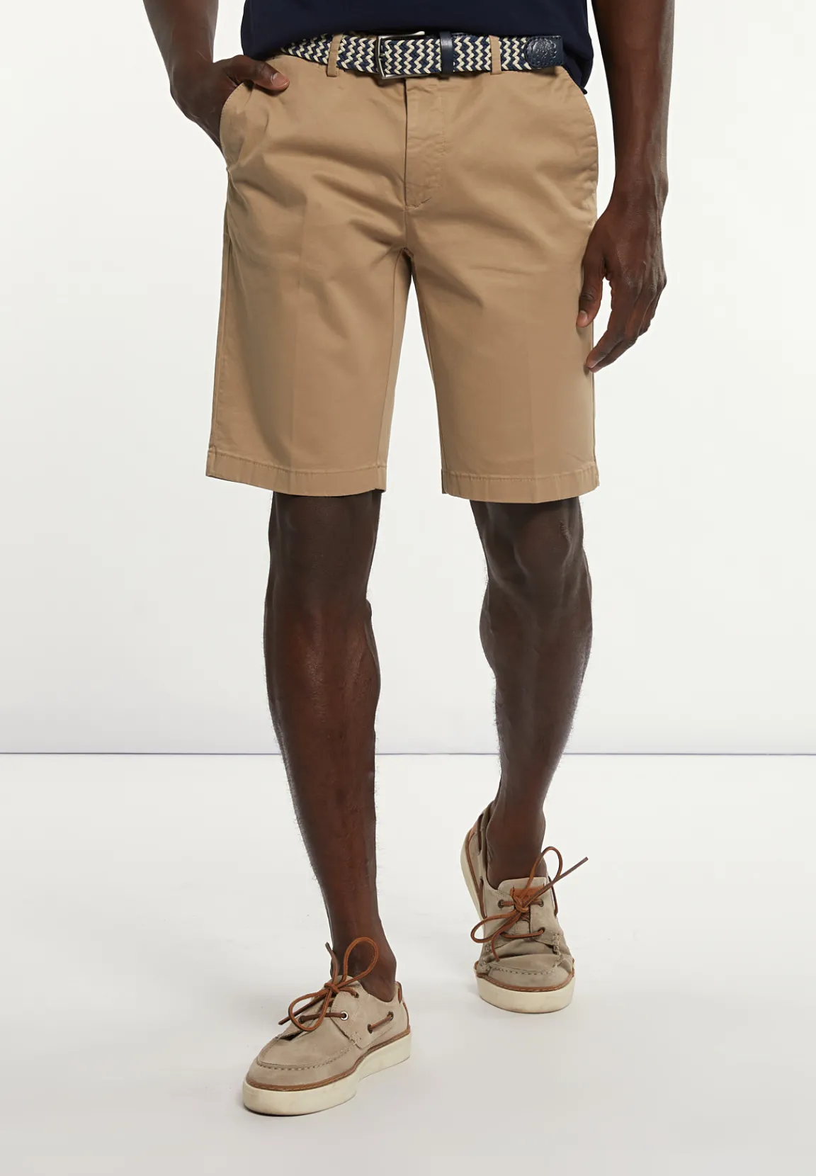 Sale River Woods Katoenen basic stretch chinoshort wheat -