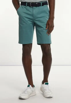 Best River Woods Katoenen basic stretch chinoshort opal green -