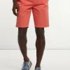 Hot River Woods Katoenen basic stretch chinoshort pastelrood -