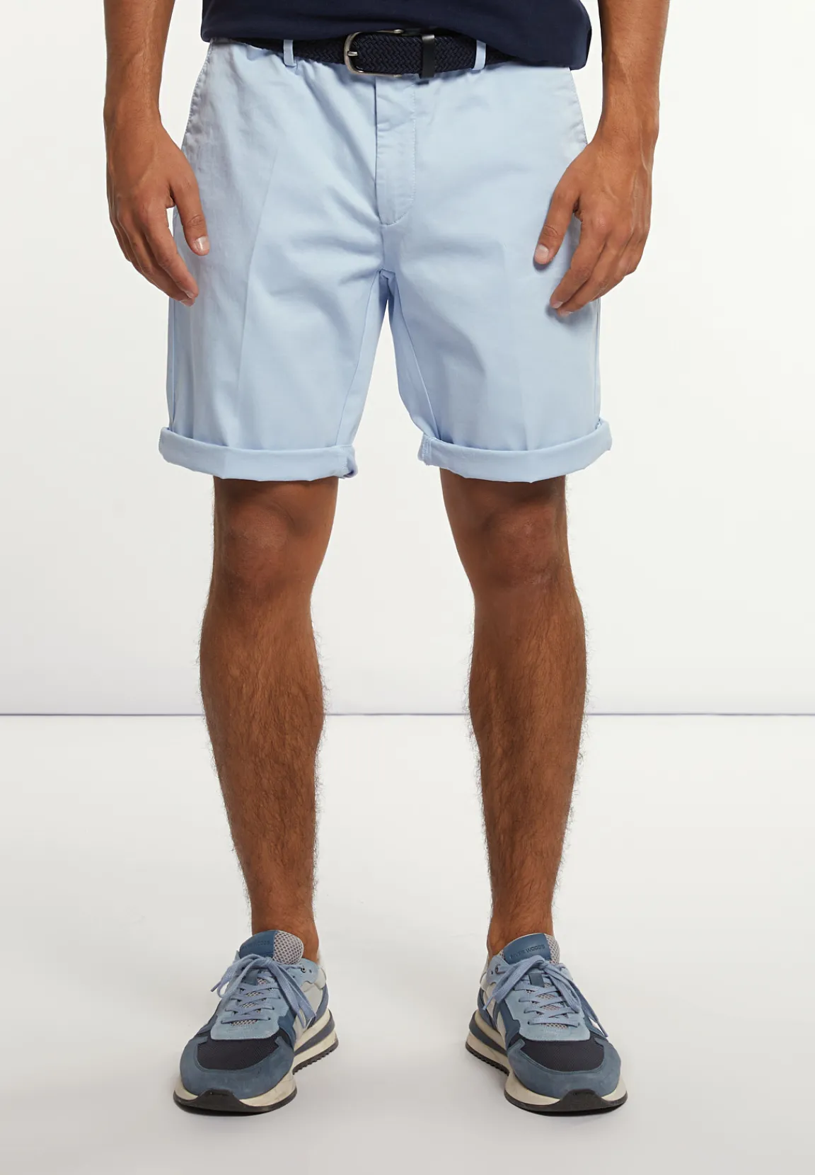 Hot River Woods Katoenen basic stretch chinoshort glacier -