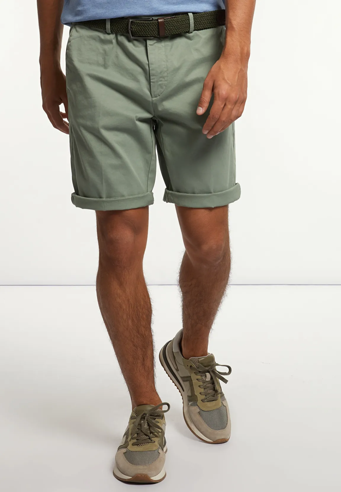 Clearance River Woods Katoenen basic stretch chinoshort moss -
