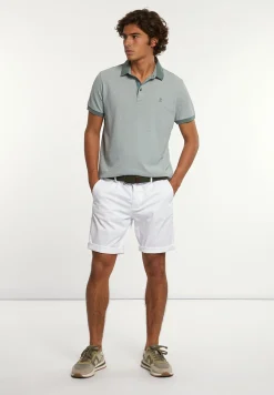 Best River Woods Katoenen basic stretch chinoshort wit -