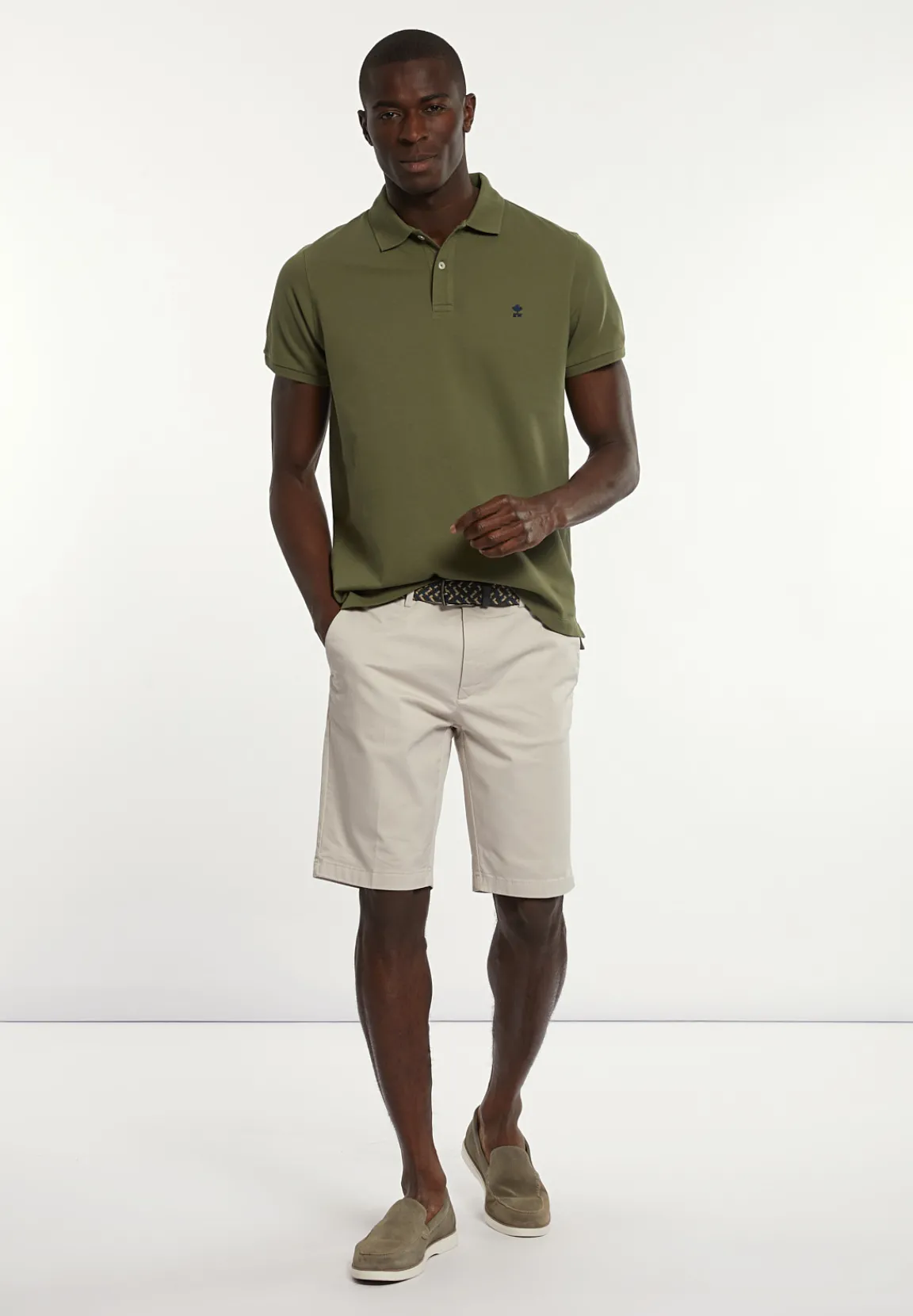 Discount River Woods Katoenen basic stretch chinoshort lt sand -