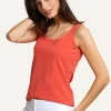 Sale River Woods Katoenen basic stretch topje oranje -
