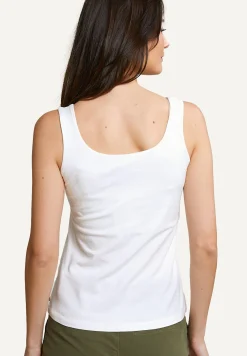 Best River Woods Katoenen basic stretch top écru -