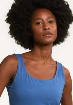 Fashion River Woods Katoenen basic stretch topje blauw -