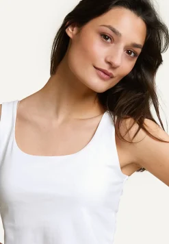 Best River Woods Katoenen basic stretch top écru -