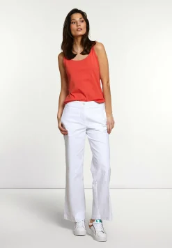 Sale River Woods Katoenen basic stretch topje oranje -