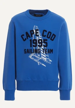 Online River Woods Katoenen basic trui ronde hals cobalt -