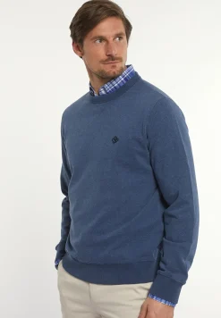 Online River Woods Katoenen basic trui ronde hals dk moonlight mix -