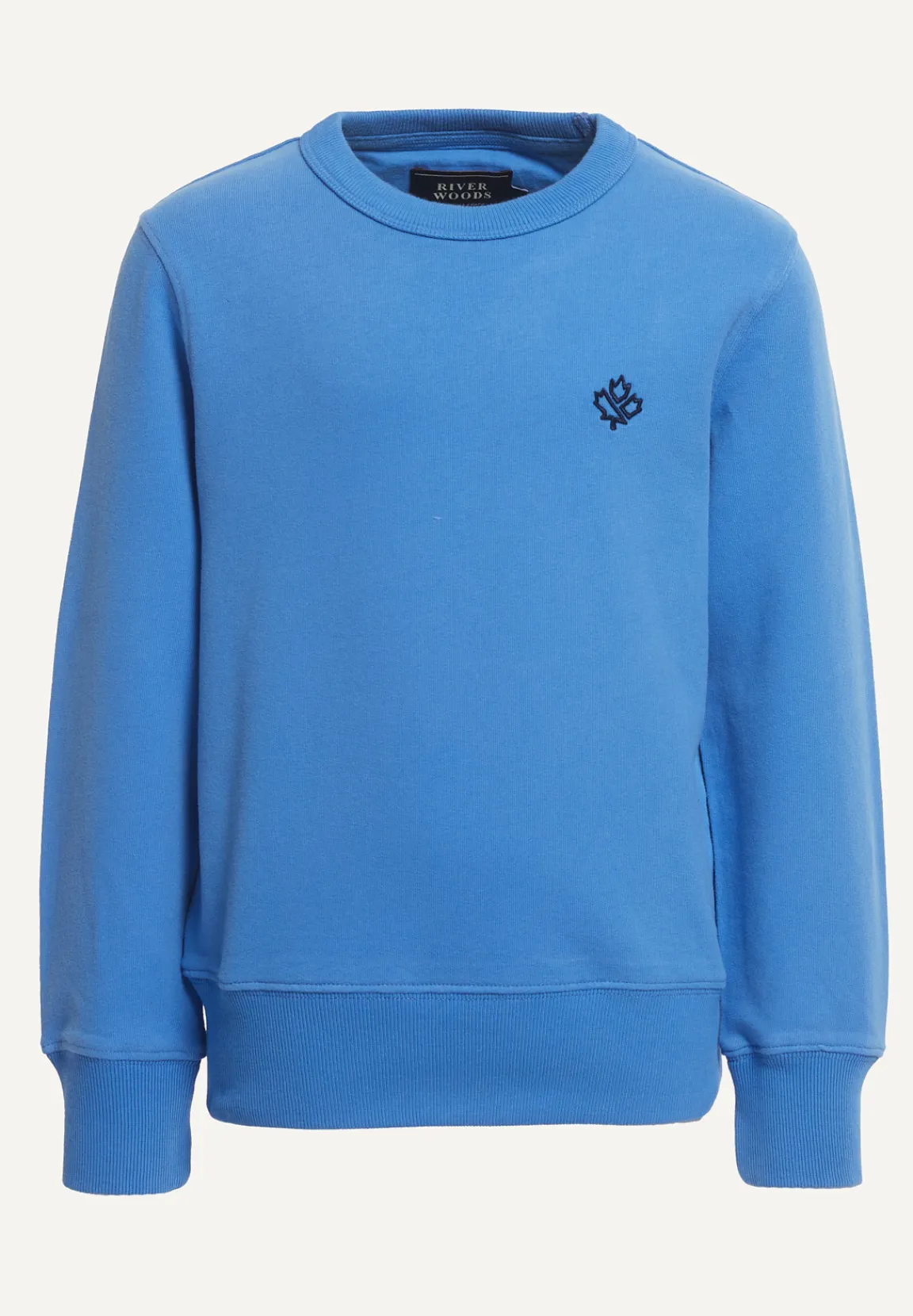 New River Woods Katoenen basic trui ronde hals soft azure -