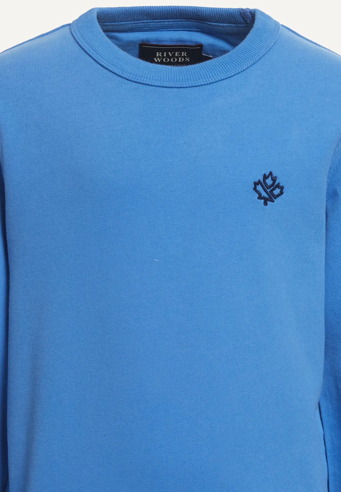New River Woods Katoenen basic trui ronde hals soft azure -
