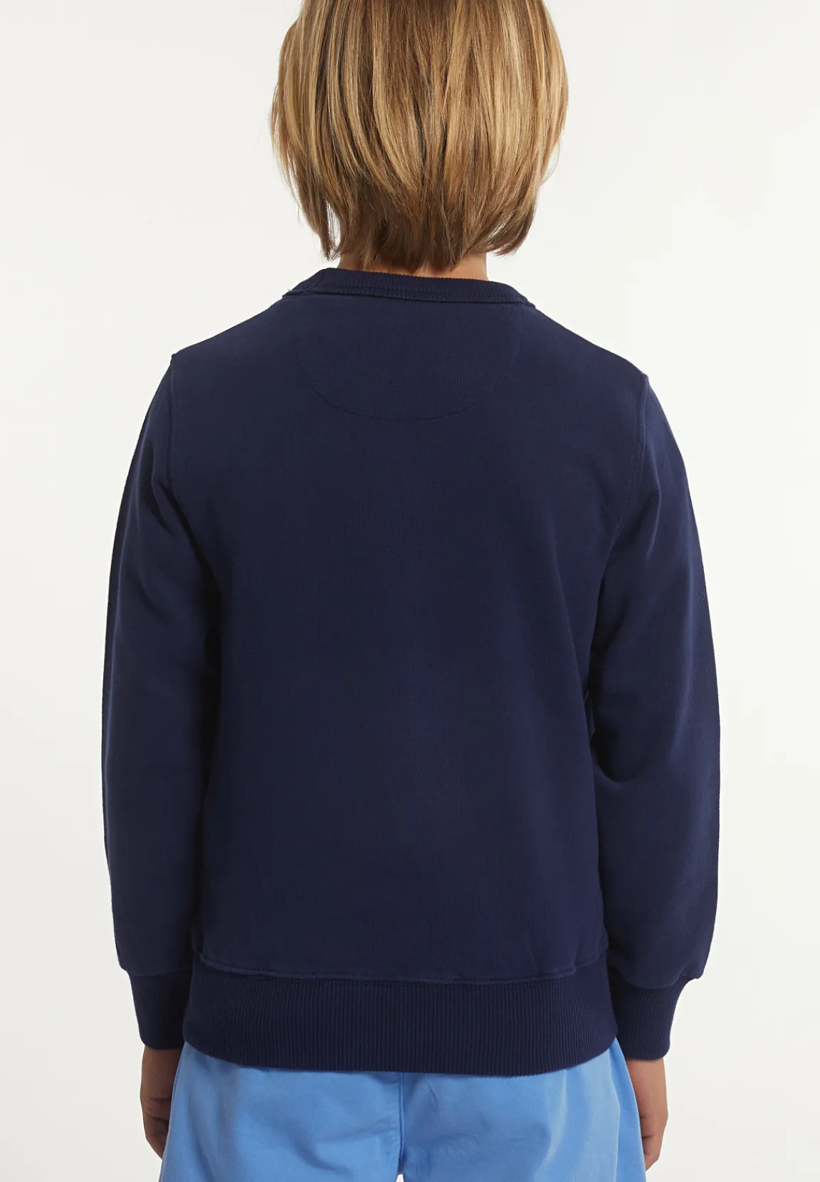 Best River Woods Katoenen basic trui ronde hals midnight blue -