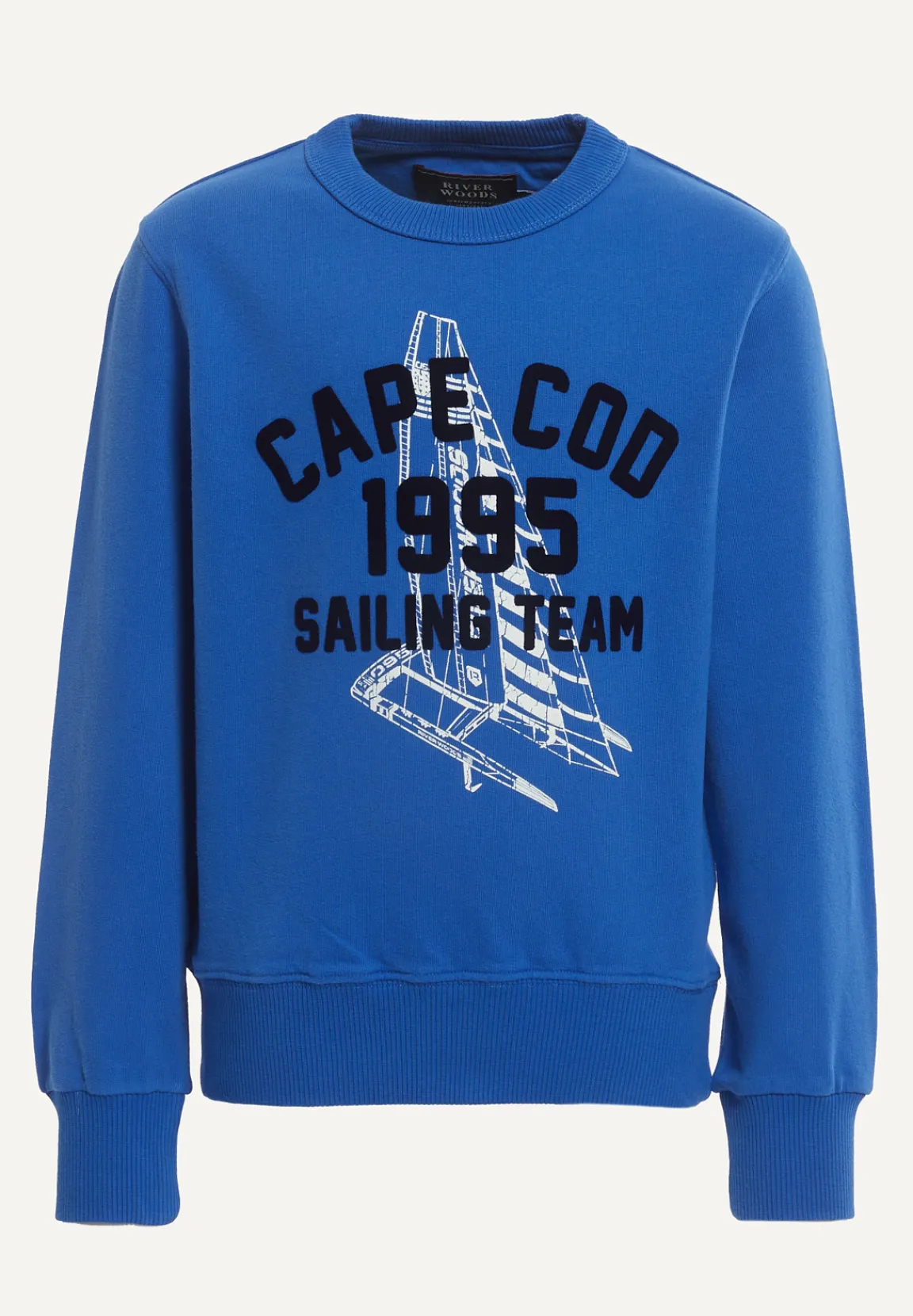 Online River Woods Katoenen basic trui ronde hals cobalt -