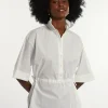 Online River Woods Katoenen blouse wijde elleboogmouwen écru -