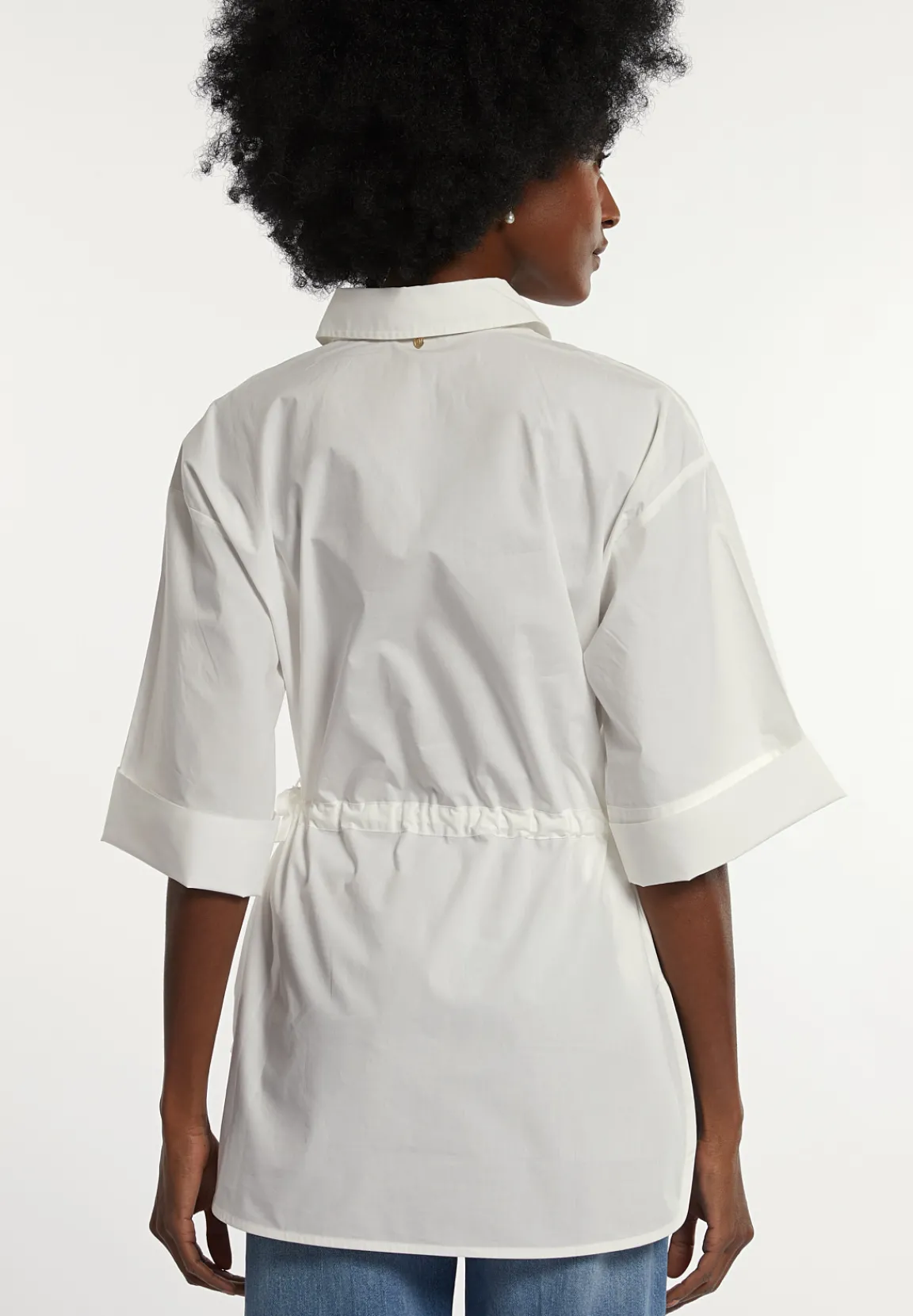 Online River Woods Katoenen blouse wijde elleboogmouwen écru -