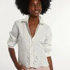 Discount River Woods Katoenen boxy geborduurde blouse écru -