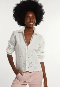 Discount River Woods Katoenen boxy geborduurde blouse écru -