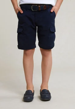 Best River Woods Katoenen cargo short stretch henna blue -
