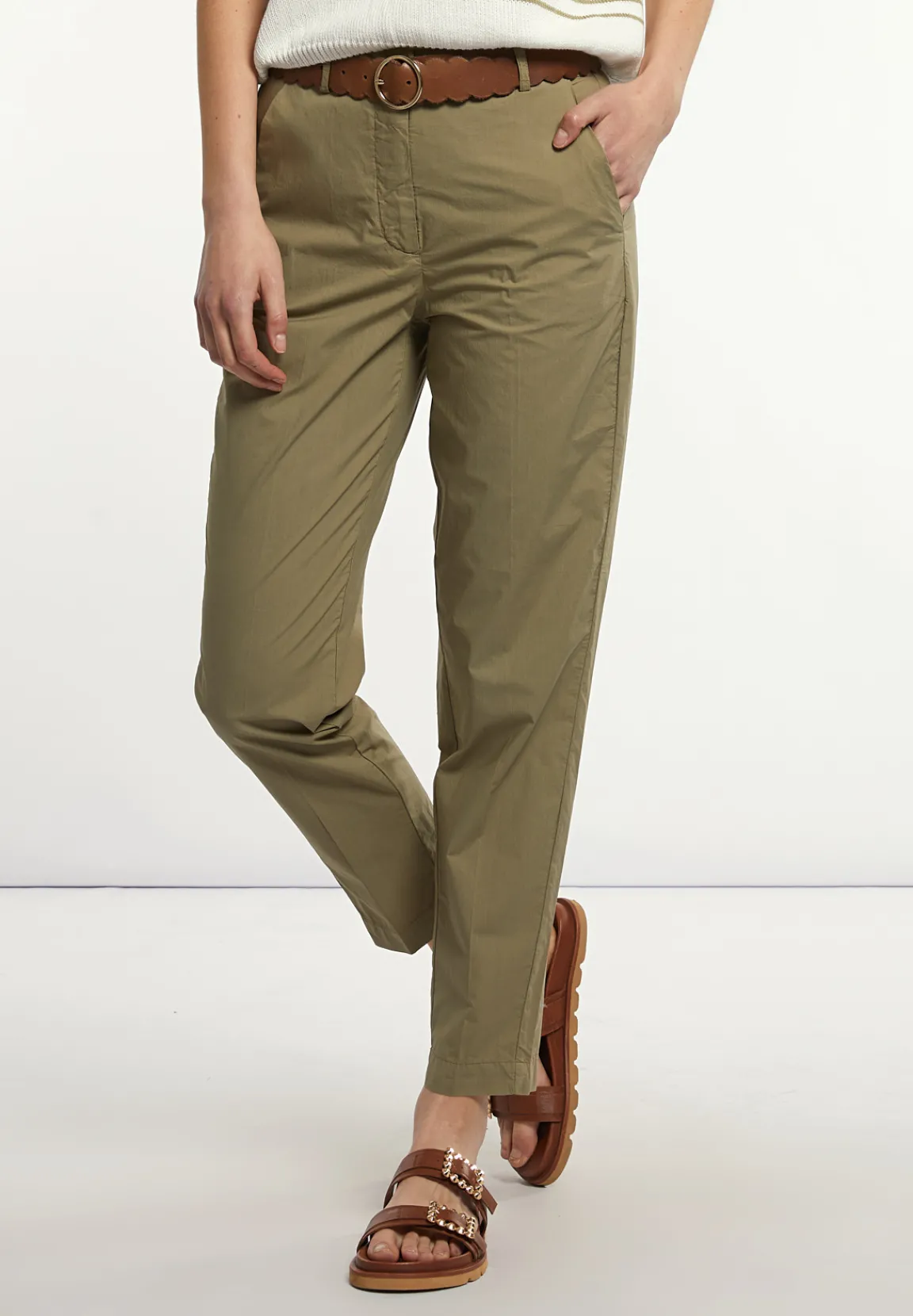 Discount River Woods Katoenen chinobroek groen -
