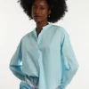 Discount River Woods Katoenen effen blouse lange mouwen blauw -